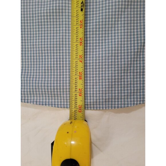 Calvin Klein Men Long Sleeve Collared Botton-up Plaid Gray Blue White Regular 18 - Picture 7 of 10